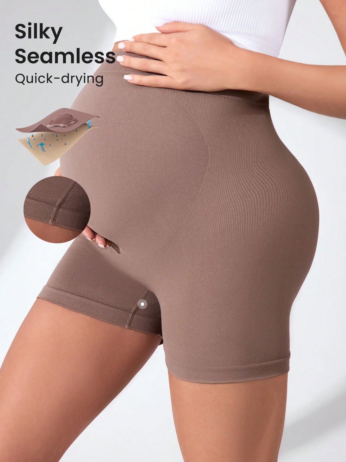 Maternity shorts with tummy support