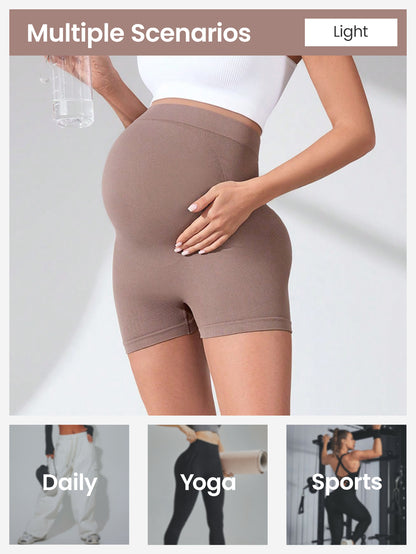 Maternity shorts with tummy support