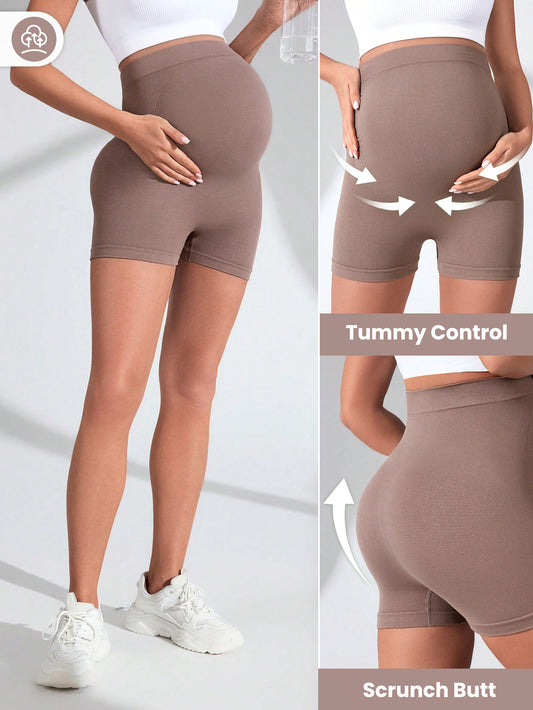 Maternity shorts with tummy support